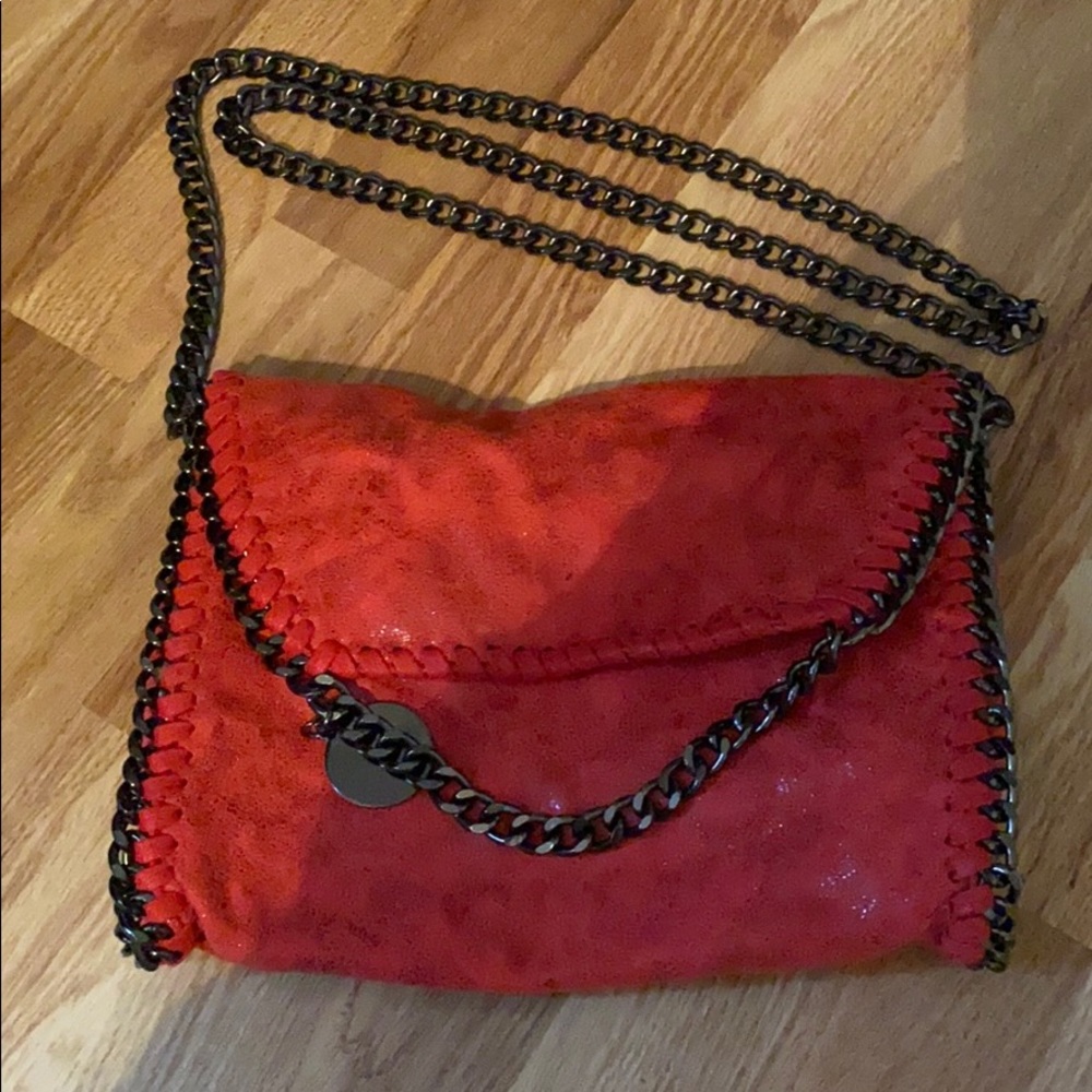 red leather/suede cross body